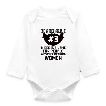 Vollbart und Bartträger Barthaare Schnauzbart - Baby Bio-Langarm-Body - Weiß - Vorne