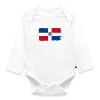Dominican Republic Flag Dom Rep Flag Tour - Organic Longsleeve Baby Bodysuit - white - Front