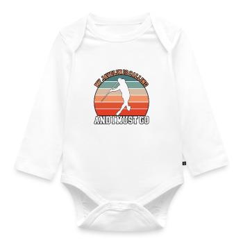 My spear calls javelin throwers - Organic Longsleeve Baby Bodysuit - white - Front