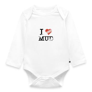 Ich liebe Schlamm - Baby Bio-Langarm-Body - Weiß - Vorne