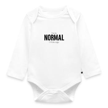 Ich war Normal vor drei Katzen Katzenliebhaber - Baby Bio-Langarm-Body - Weiß - Vorne