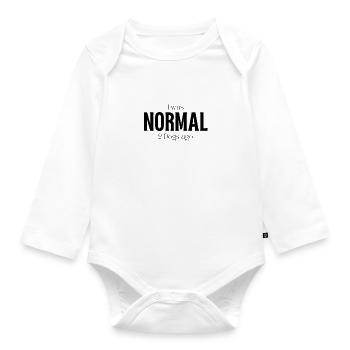 Ich war Normal vor zwei Hunden - Baby Bio-Langarm-Body - Weiß - Vorne