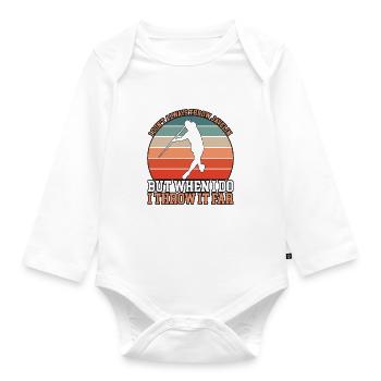 Javelin throwing - Organic Longsleeve Baby Bodysuit - white - Front
