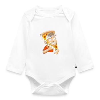 Pizzakopf - Baby Bio-Langarm-Body - Weiß - Vorne