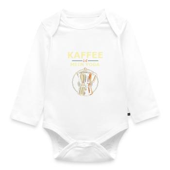 Kaffee Spruch - Baby Bio-Langarm-Body - Weiß - Vorne