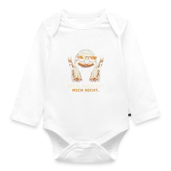Spruch Wen juckts - Baby Bio-Langarm-Body - Weiß - Vorne