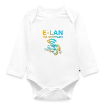 E-Lan ist schwach Faultier - Baby Bio-Langarm-Body - Weiß - Vorne