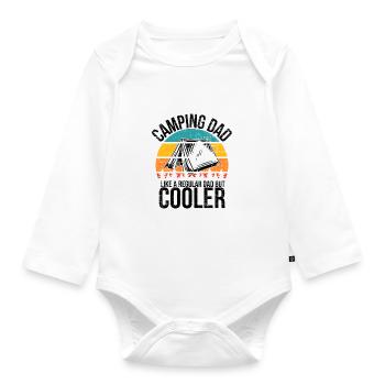 Camping - Baby Bio-Langarm-Body - Weiß - Vorne