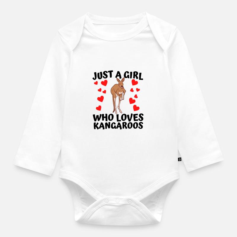 Känguru - Baby Bio-Langarm-Body - Weiß