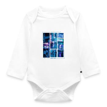 japanische Aesthetic Vaporwave Kunst 90s - Baby Bio-Langarm-Body - Weiß - Vorne