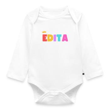 Edita! Personalisierbar - Baby Bio-Langarm-Body - Weiß - Vorne