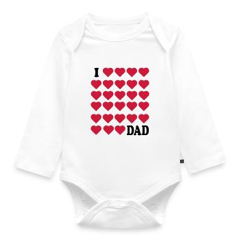 I love Dad - Organic Longsleeve Baby Bodysuit - white - Front