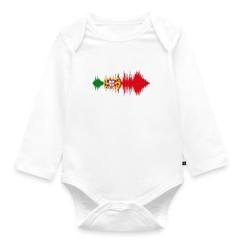 Portugal Drapeau Utilisé Look Drapeau Portugais - Body Bébé bio manches longues - blanc - Devant