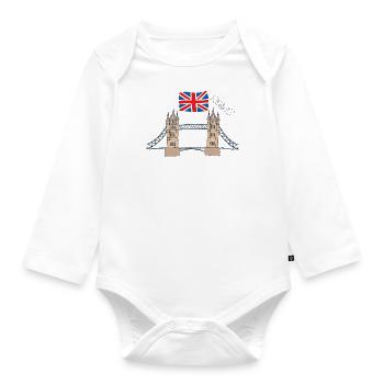 England London Großbritannien Tower Bridge Big Ben - Baby Bio-Langarm-Body - Weiß - Vorne