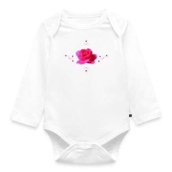 Rose - Body Bébé bio manches longues - blanc - Devant