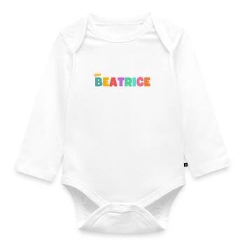 Beatrice! Personnalisable - Body Bébé bio manches longues - blanc - Devant