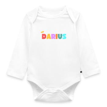 Darius! Personnalisable - Body Bébé bio manches longues - blanc - Devant