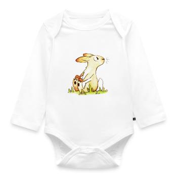 Kleines Häschen - Baby Bio-Langarm-Body - Weiß - Vorne