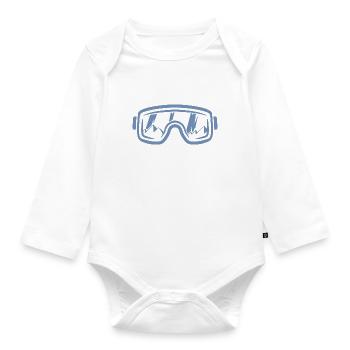 Ski goggles Skier Snowboard Mountains - Organic Longsleeve Baby Bodysuit - white - Front