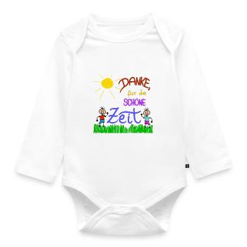 Danke für die schöne Zeit - Baby Bio-Langarm-Body - Weiß - Vorne