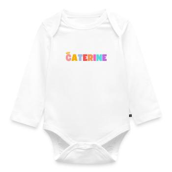 Caterine ! Personnalisable - Body Bébé bio manches longues - blanc - Devant