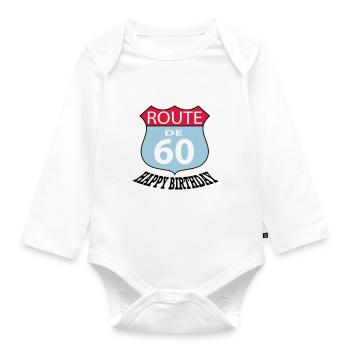 Anniversaire Anniversaire Route 60 - Body Bébé bio manches longues - blanc - Devant