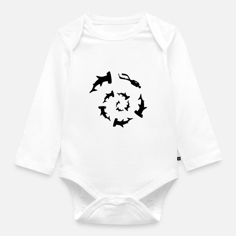 Haie 2 - Baby Bio-Langarm-Body - Weiß