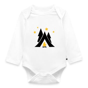 Zelt - Baby Bio-Langarm-Body - Weiß - Vorne