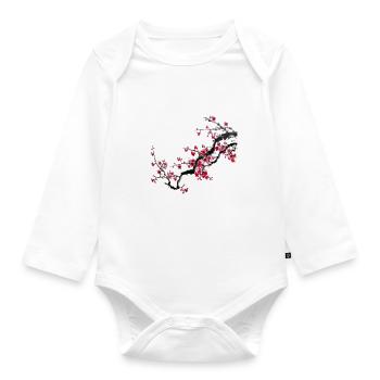 Japan Kirschbaum - Baby Bio-Langarm-Body - Weiß - Vorne