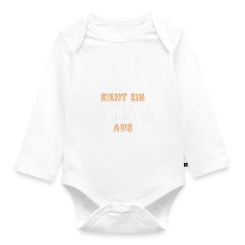 so sieht ein richtig cooler Mittelblocker aus - Baby Bio-Langarm-Body - Weiß - Vorne