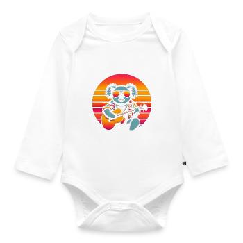 Guitare Koala - Body Bébé bio manches longues - blanc - Devant