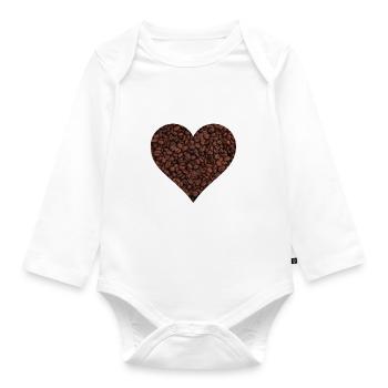 Coffee love - Organic Longsleeve Baby Bodysuit - white - Front