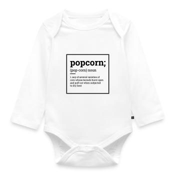 Popcorn - Baby Bio-Langarm-Body - Weiß - Vorne