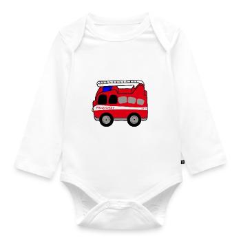 Feuerwehr - Baby Bio-Langarm-Body - Weiß - Vorne