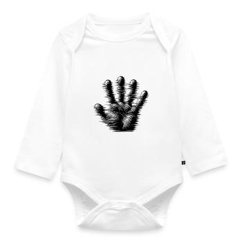 Creepy Kids Halloween Ghosts Mist Hand - Organic Longsleeve Baby Bodysuit - white - Front
