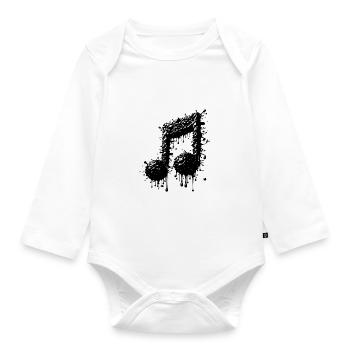 Liquid Music Eighth Notes Scale - Organic Longsleeve Baby Bodysuit - white - Front