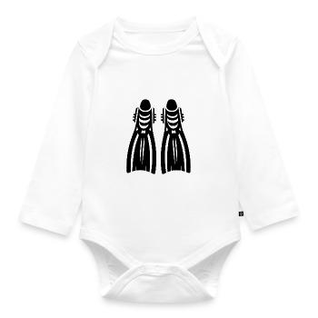 Taucherzubehör Gerätetaucher Flossen - Baby Bio-Langarm-Body - Weiß - Vorne