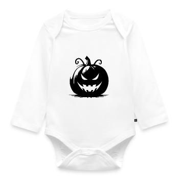 Unheimliche magische Halloween Kürbis Laterne - Baby Bio-Langarm-Body - Weiß - Vorne