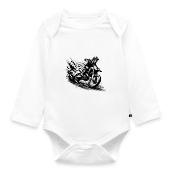 Mud Offroad Enduro Adventure Drawing - Organic Longsleeve Baby Bodysuit - white - Front