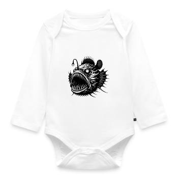 Creepy frogfish from the deep sea - Organic Longsleeve Baby Bodysuit - white - Front