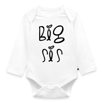 Big Sis - Baby Bio-Langarm-Body - Weiß - Vorne