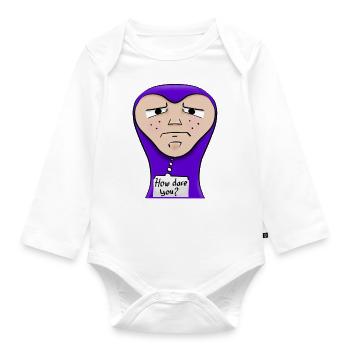 PurpleGuy - Baby Bio-Langarm-Body - Weiß - Vorne