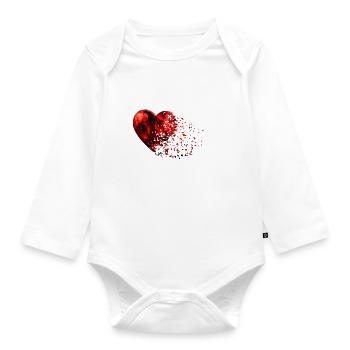 Heart broken - Organic Longsleeve Baby Bodysuit - white - Front