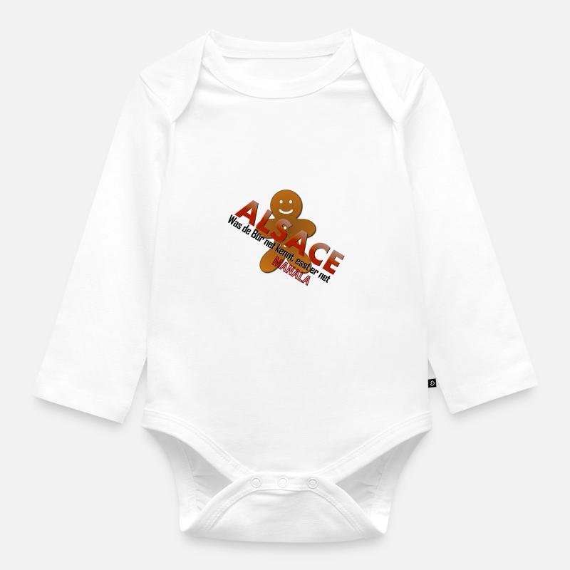 Manala - Body Bébé bio manches longues - blanc