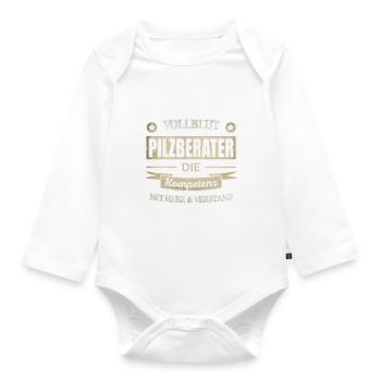 Pilzberater Spruch - Baby Bio-Langarm-Body - Weiß - Vorne
