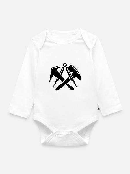 Dachdecker - Zunftzeichen Logo - Baby Bio-Langarm-Body - Weiß