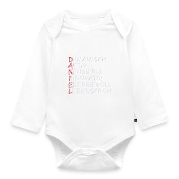 Daniel - Baby Bio-Langarm-Body - Weiß - Vorne