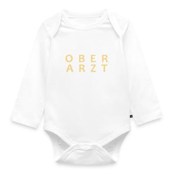 Oberarzt Beförderung Arzt - Baby Bio-Langarm-Body - Weiß - Vorne