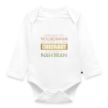lustiger Spruch Chefarzt - Baby Bio-Langarm-Body - Weiß - Vorne