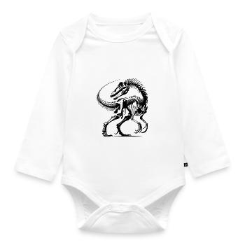 Dino Nerd Ich bin nicht gefährlich nur historisch - Baby Bio-Langarm-Body - Weiß - Vorne